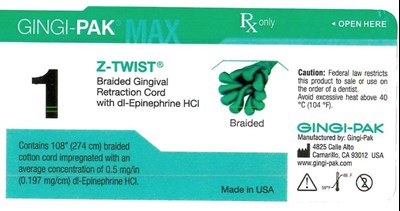 Gingi-Pak 1.jpg Principle display- Gingi-Pak No 1 - Gingi Pak 1